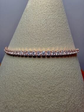 7.5" 2.2mm Rose Gold Tennis Bracelet 925 Sterling Silver